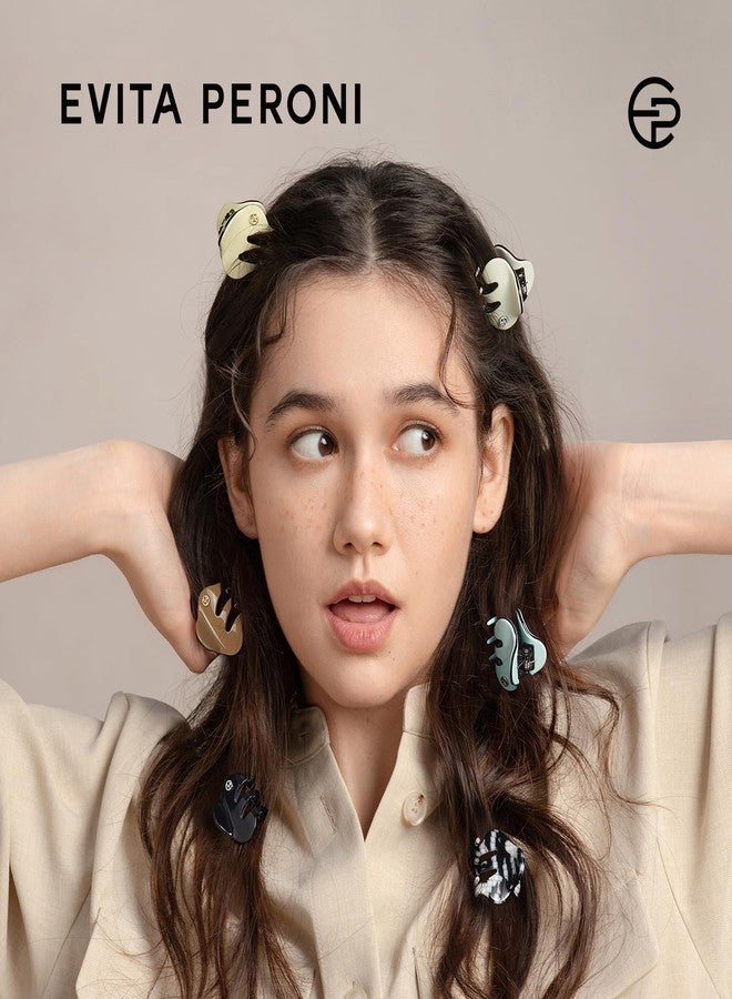 EVITA PERONI Small Hair Clips, Mini Hair Clip for Hair, Little Tiny Claw Clips for Women Girls Half Updo, Caramel Brown - Image 3